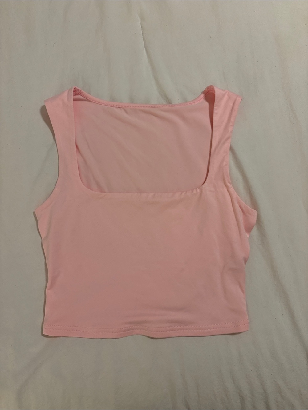 Source Unknown Light Pink Square Neck Crop Top